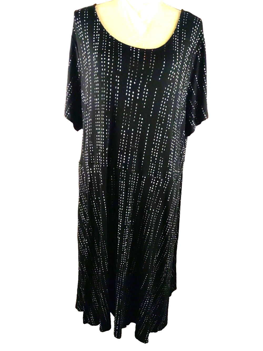 EVRI Women's Dress Size 3 X T Shirt Material Feel Soft Light Black Pink Purples
